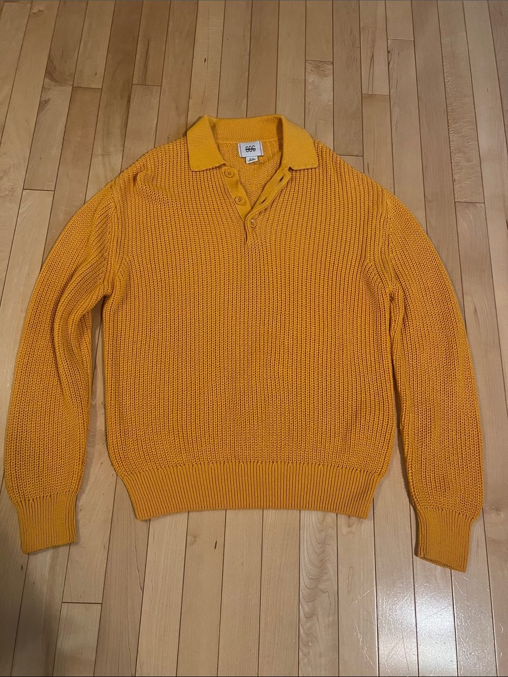 BDG Urban Outfitters Women's Size Small Oversized Yellow Knit Polo Sweater